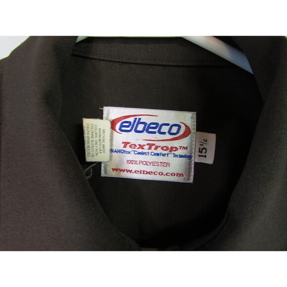 Elbeco TexTrop Shirt Mens 15.5 Brown Short Sleeve Police Uniform Zip Front - Picture 4 of 14
